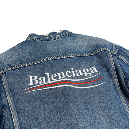Balenciaga Denim Trucker Jacket Washed Blue
